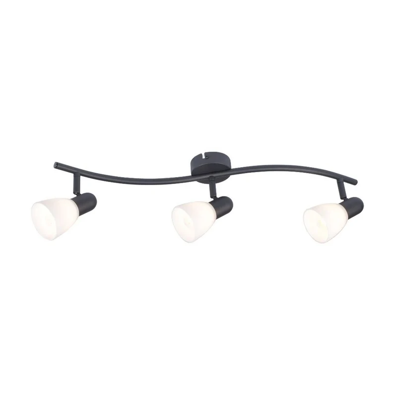 Lámpara de techo Rabalux, spot, 3x rosca para bombilla E14, IP20, negra, Soma