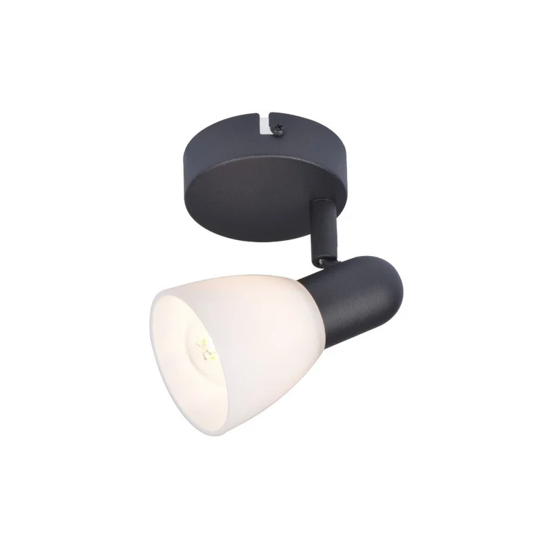 Lámpara de techo Rabalux, spot, rosca E14, IP20, negra, Soma
