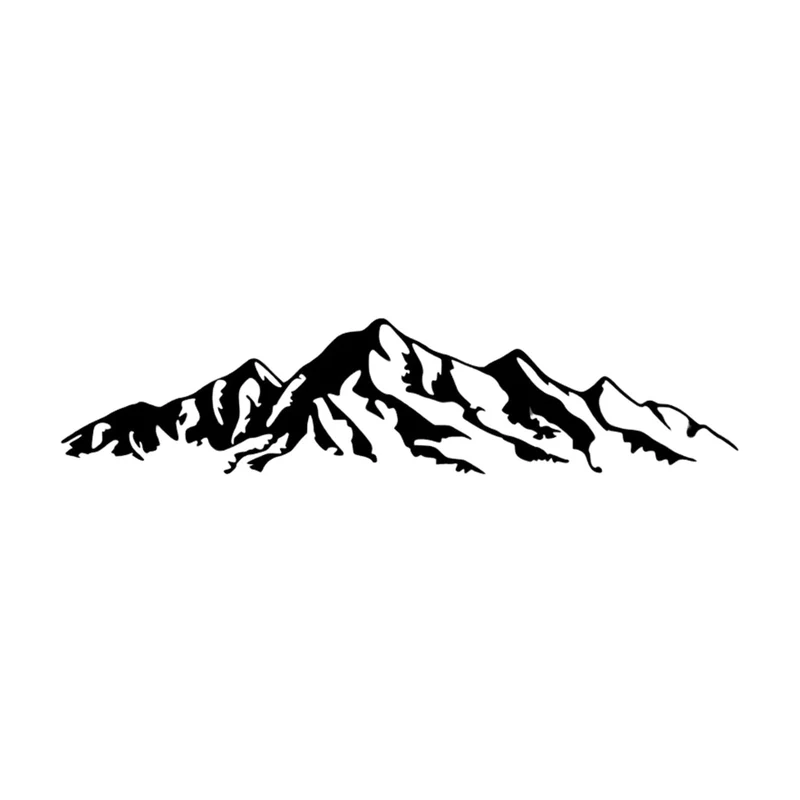 Imagen calada, decoración mural 3D, imagen 3D "montañas de los Alpes" 120x28cm Negro
