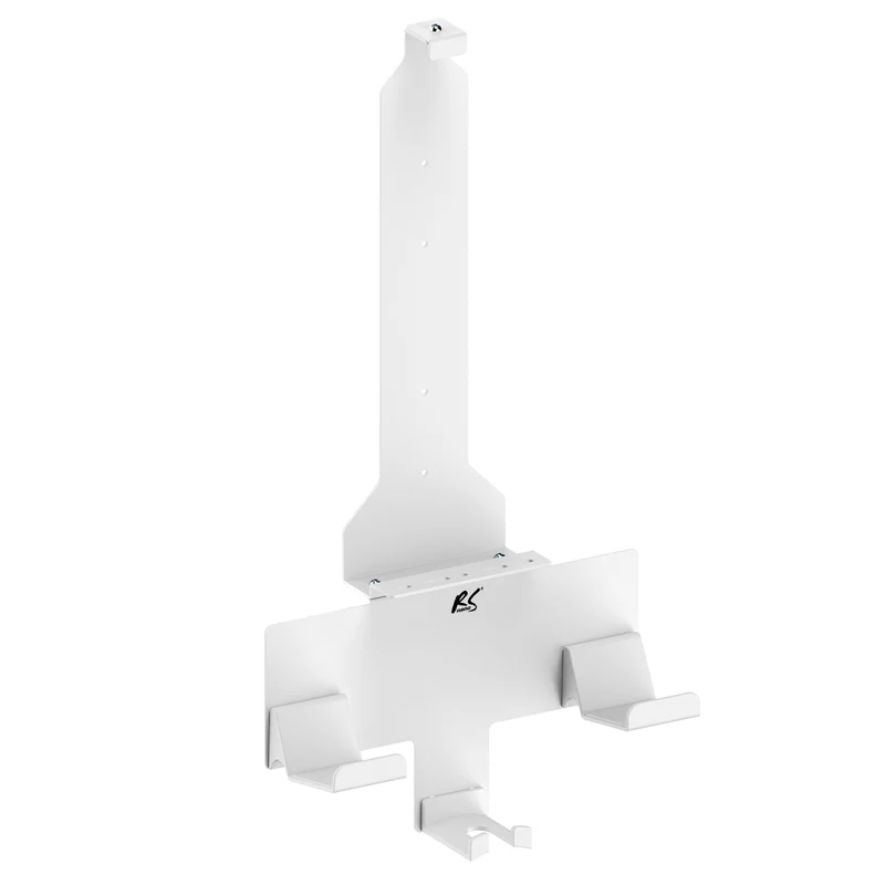 Soporte de pared blanco para consola Playstation 5 con soporte para pads, 10 kg máx., NanoRS RS181