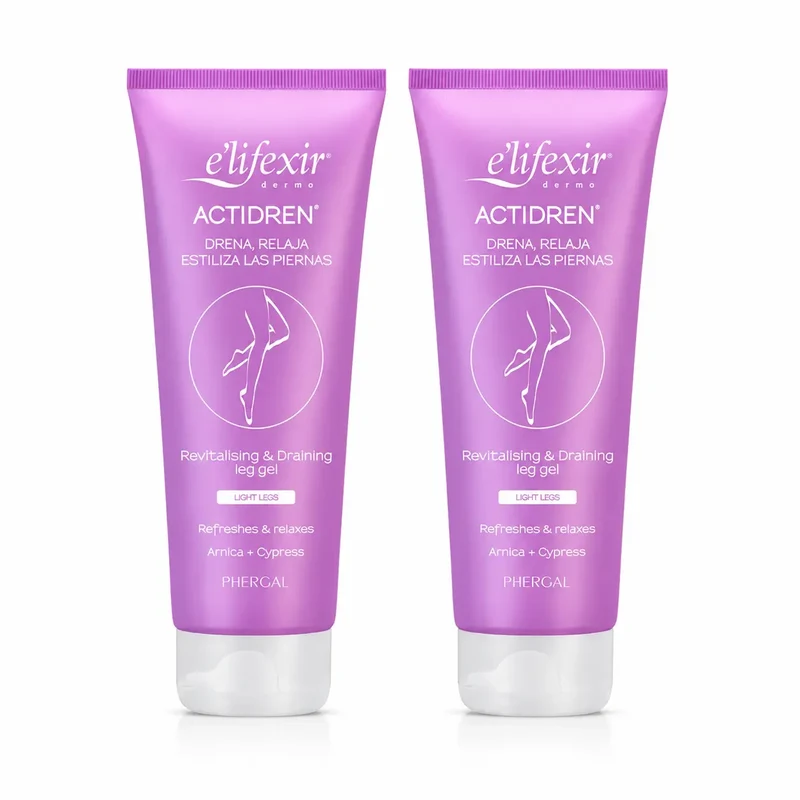 Elifexir Actidren Relaxing Draining Gel Cream for Tired Legs 200ml, pack 2