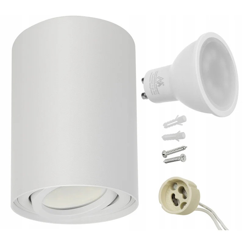Maclean Plafond Redondo Blanco MCE422 + Bombilla LED GU10 5W 4000K