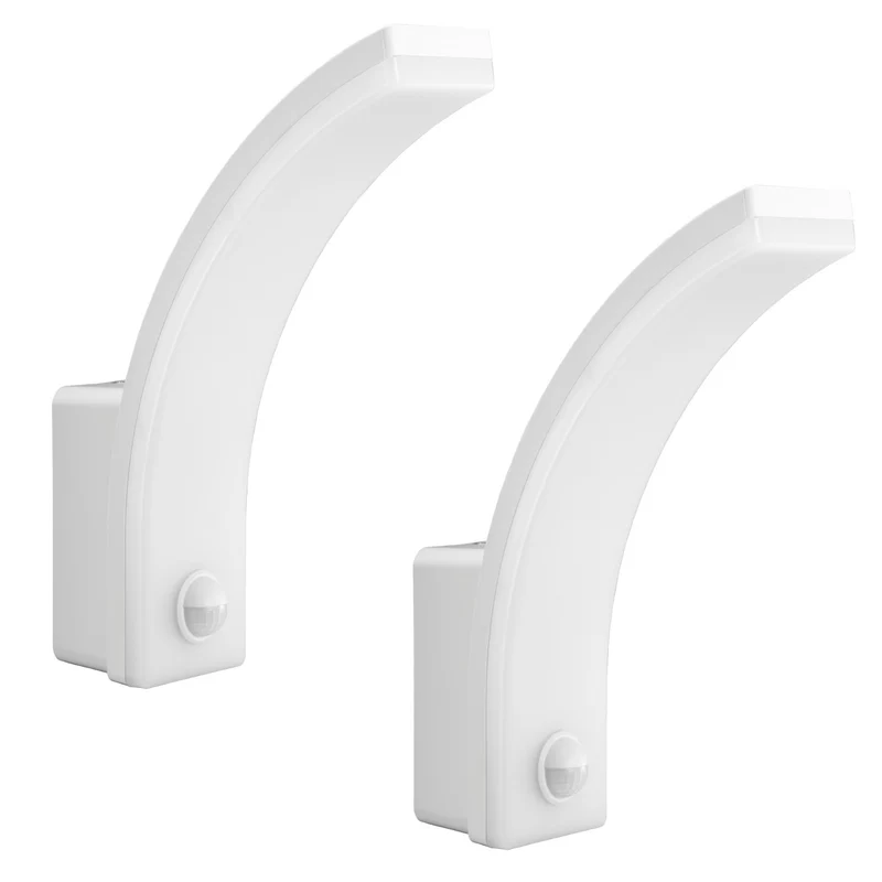 Maclean sensor de movimiento Lámpara LED, sensor de movimiento PIR, blanco, 20W, IP65, 2000lm, blanco neutro (4000K) MCE512 W, 2 piezas