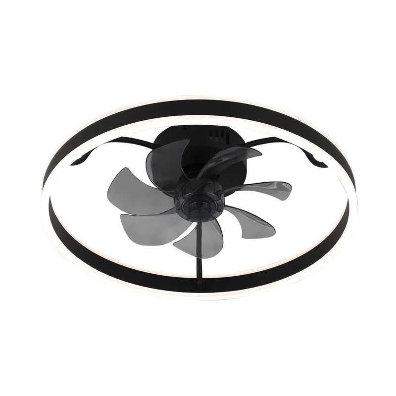 Lámpara de techo Rabalux, con ventilador, 40W, negra, Fanfy