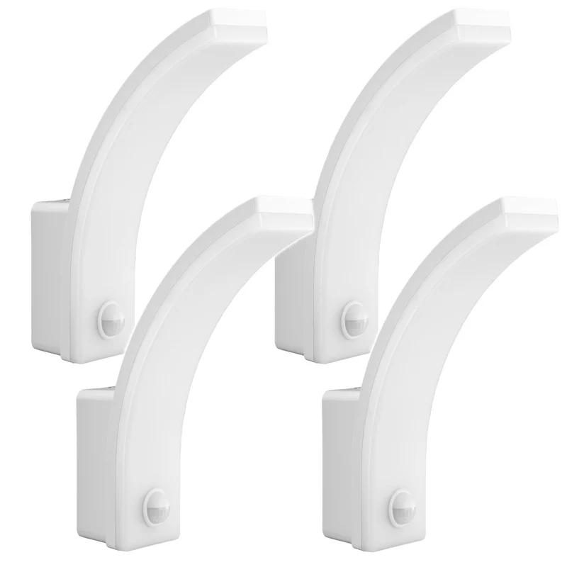 Maclean sensor de movimiento Lámpara LED, sensor de movimiento PIR, blanco, 20W, IP65, 2000lm, blanco neutro (4000K) MCE512 W, 4 piezas
