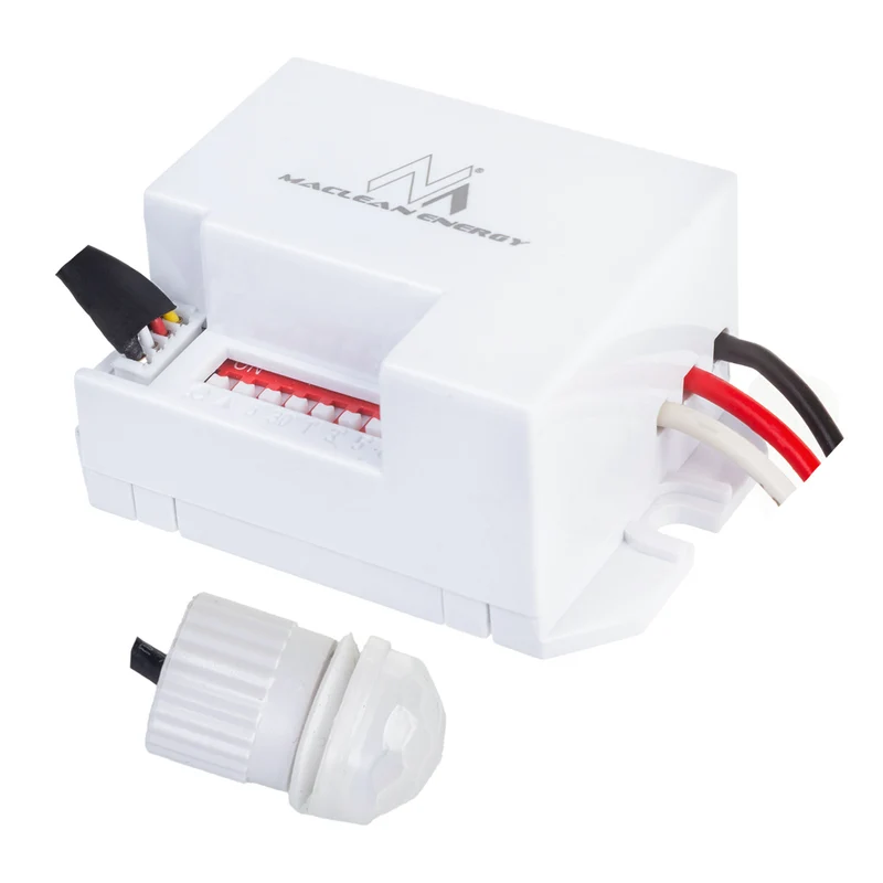 Detector de movimiento Maclean PIR, con sensor externo,12-24V CC, 360°, MCE32 V
