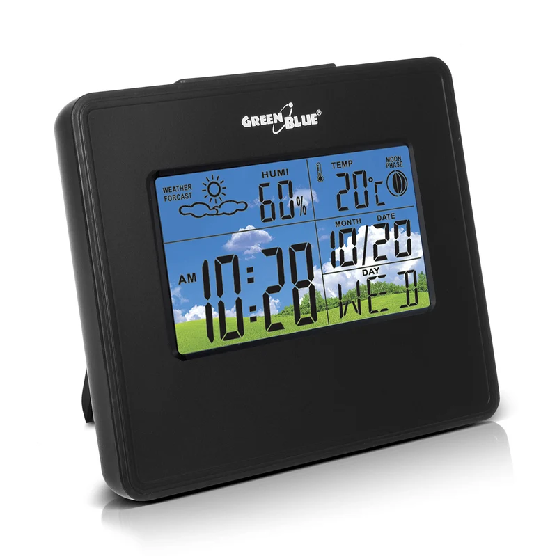 Estación meteorológica reloj calendario fase lunar GreenBlue GB148B