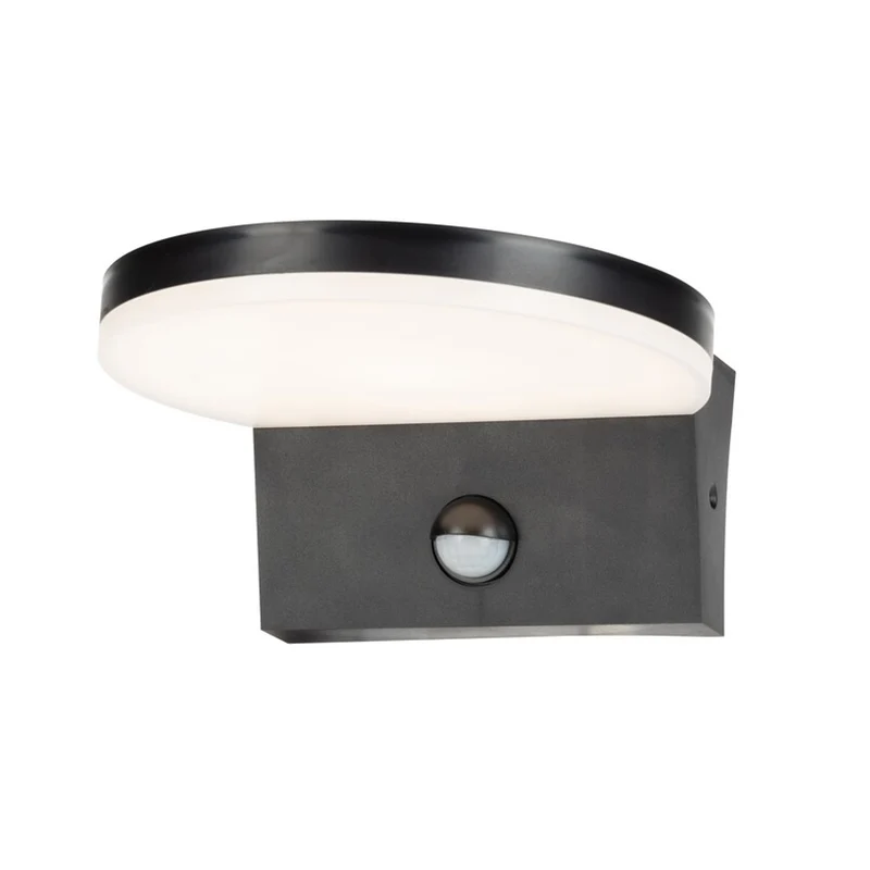 Rabalux Batida Aplique de exterior, sensor de movimiento, 9W, negro