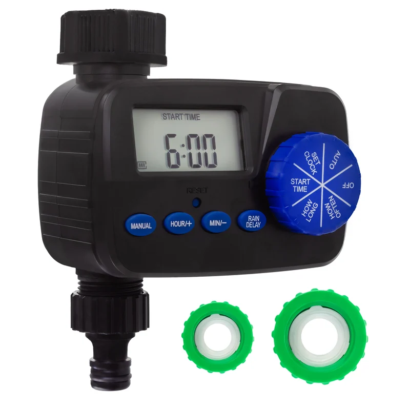 GreenBlue Controlador de riego electrónico, programador, fuente de alimentación 2x1,5V AA, GB390