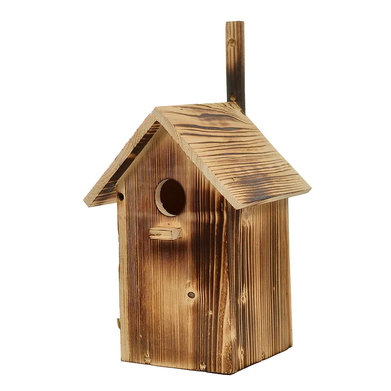 WOODOK Pajarera de madera plegable 25x33x13 cm de leña