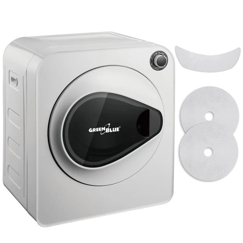 Secadora eléctrica GreenBlue, 3kg de carga, GB405 + Juego de filtros para secadora GreenBlue GB483 , 1x entrada, 2x salida, (para GB405, GB410, GB415)