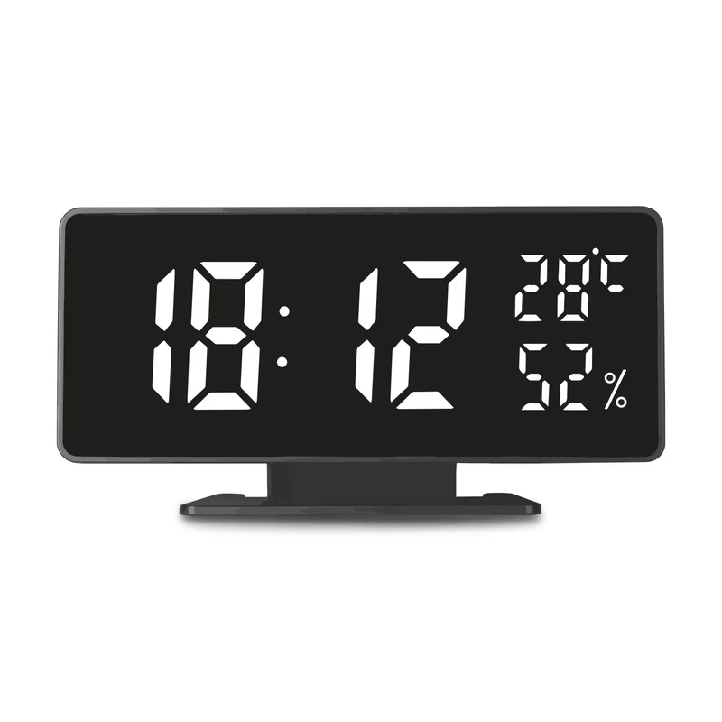 GreenBlue GB395 Reloj Despertador con Alarma y Termómetro, Higrómetro, Color negro