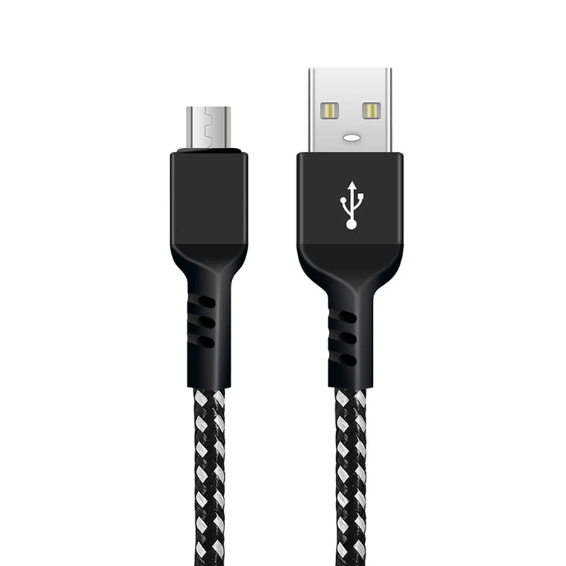 Cable USB a MicroUSB, cable de carga 1m, carga rápida, cable de datos 5V / 2.4A, cable de carga rápida, cable de conexión trenzado de nailon de alta velocidad, transmisión de datos (MicroUSB)