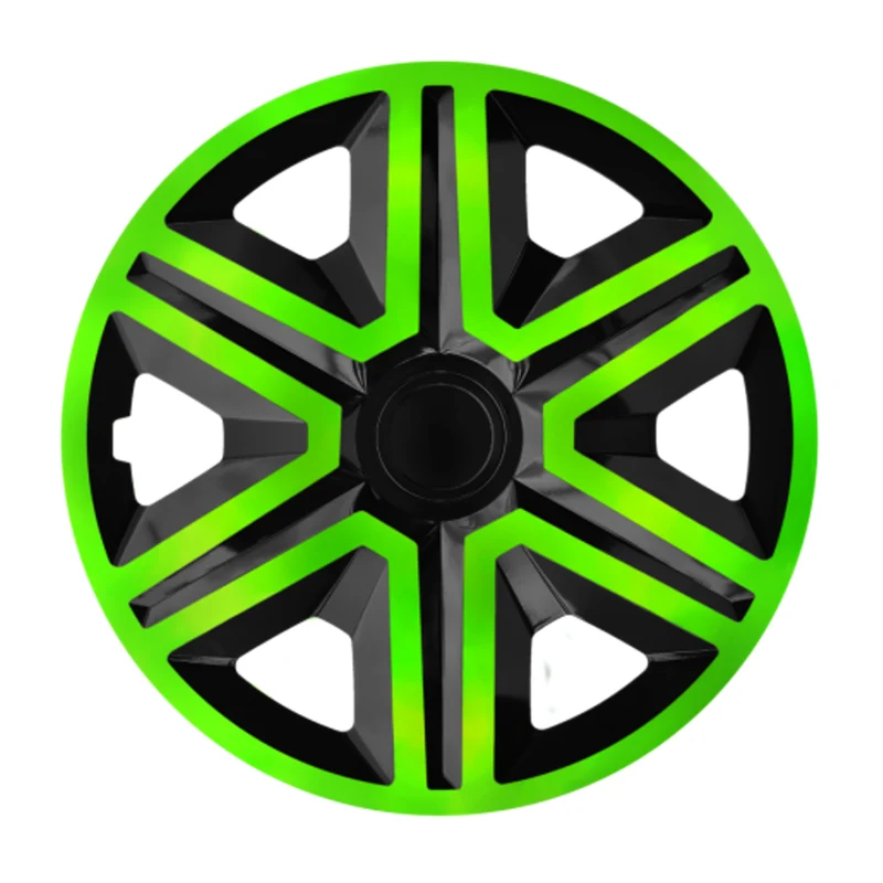 Tapacubos NRM ACTION DOBLECOLOR VERDE NEGRO 15 " - 4 piezas