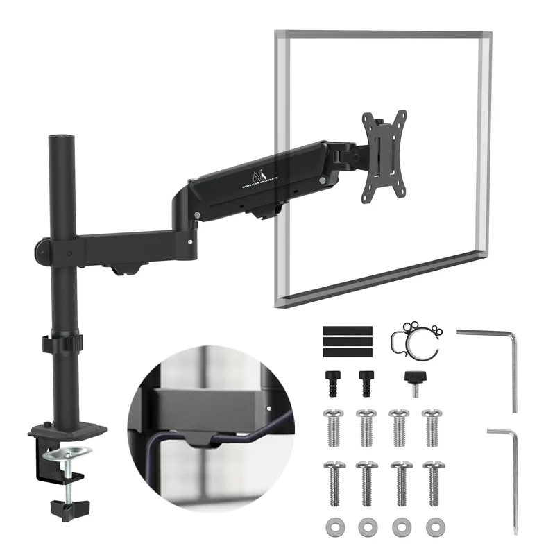 Soporte de monitor Maclean, resorte de gas, 17"-32", 2-10kg, negro, MC-135