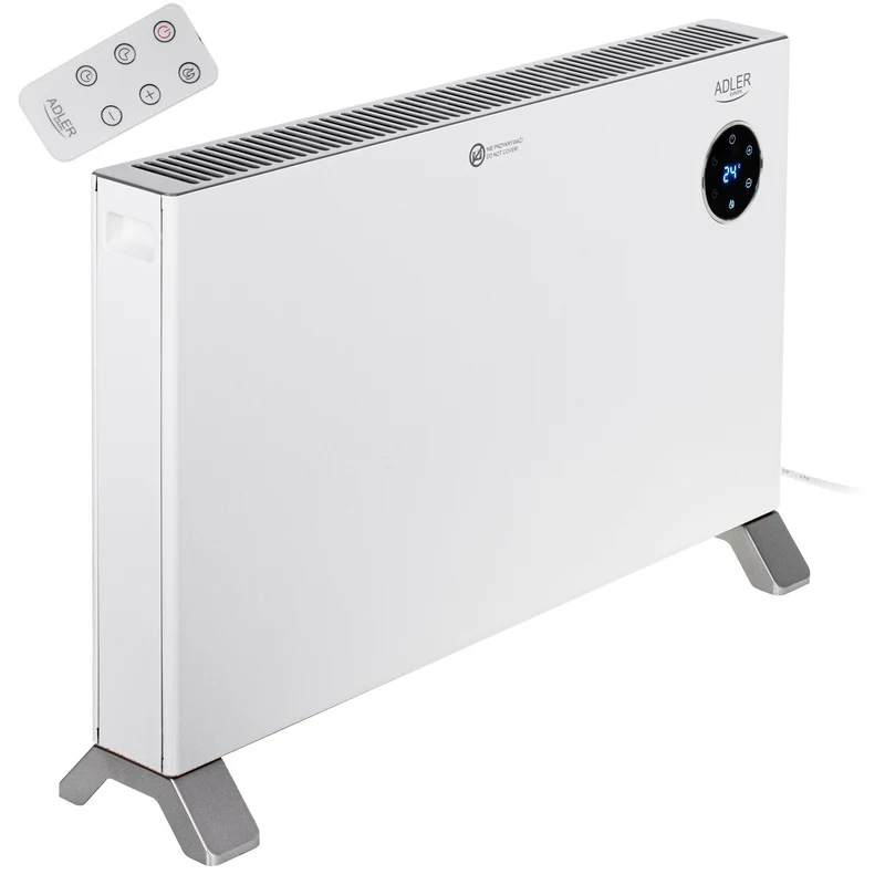 Convector Adler, pantalla LED, mando a distancia, 3 niveles de calefacción, termostato, máx. 2000W, AD 7752