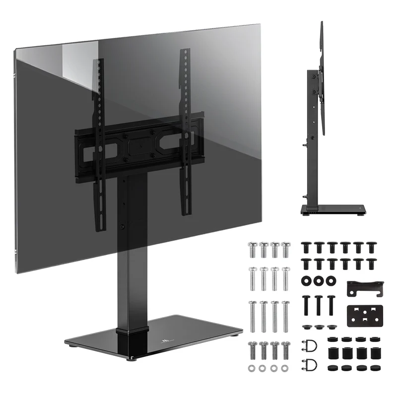 Soporte de TV universal Maclean, para mueble RTV, soporte, máx. 40kg, máx. VESA 400x400, ajuste de altura e inclinación, para televisores de 32-65", MC-1240
