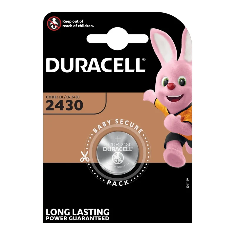 Pila de litio 3V Duracell CR2430 24,5 mm de diámetro 3 mm de altura