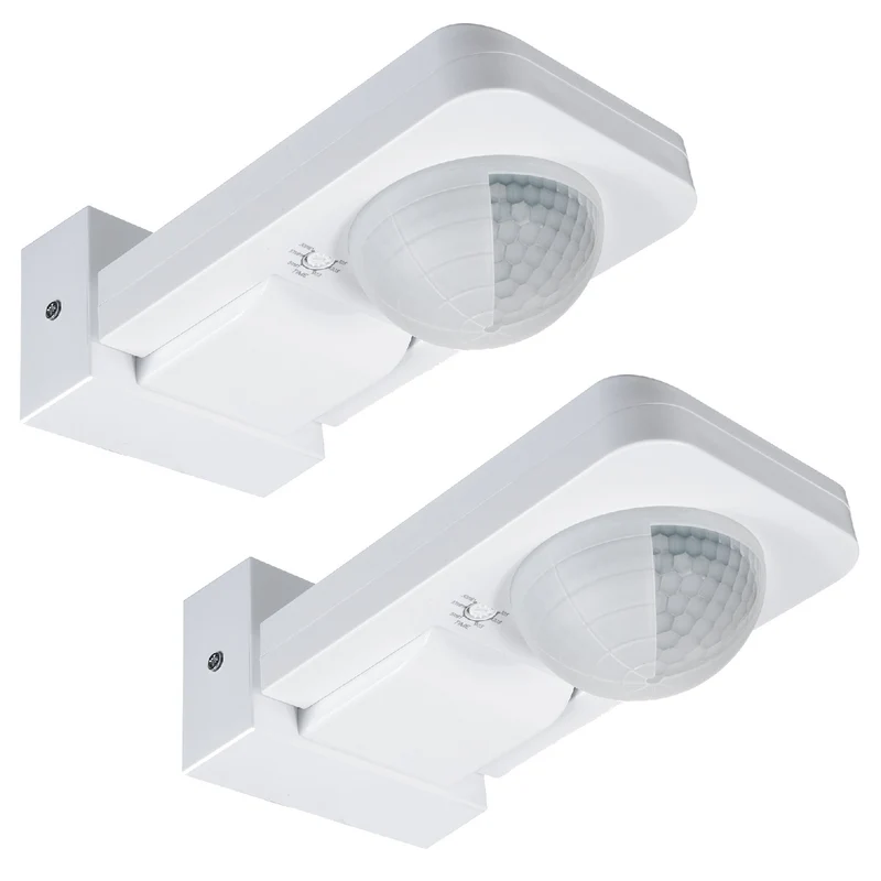 Detector de movimiento Maclean PIR, infrarrojos, IP65, max 2000W, MCE243, 2 piezas