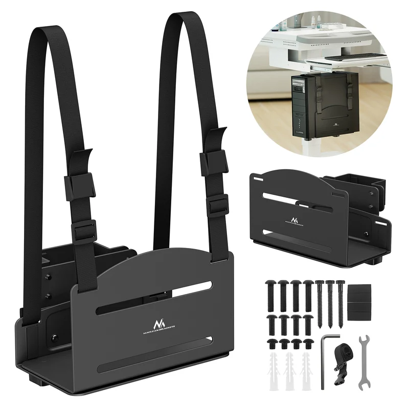 Soporte para CPU Maclean, alcance 122-212mm, carga máx. 10kg, negro, MC-116 B