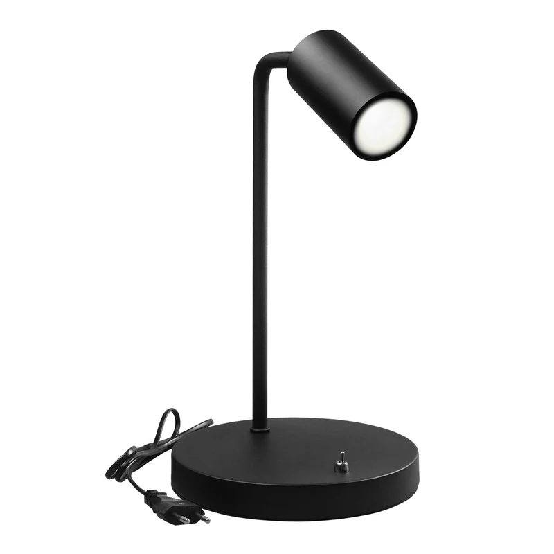 Maclean MCE370 B Lámpara de escritorio GU10, spot, redonda, GU10, con interruptor, Color negro