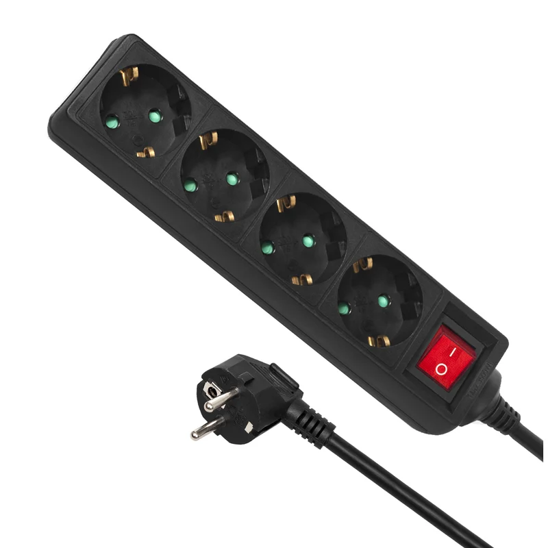 Cable de 4 extensiónes 3 m Tipo alemán Maclean MCE196G 3500W