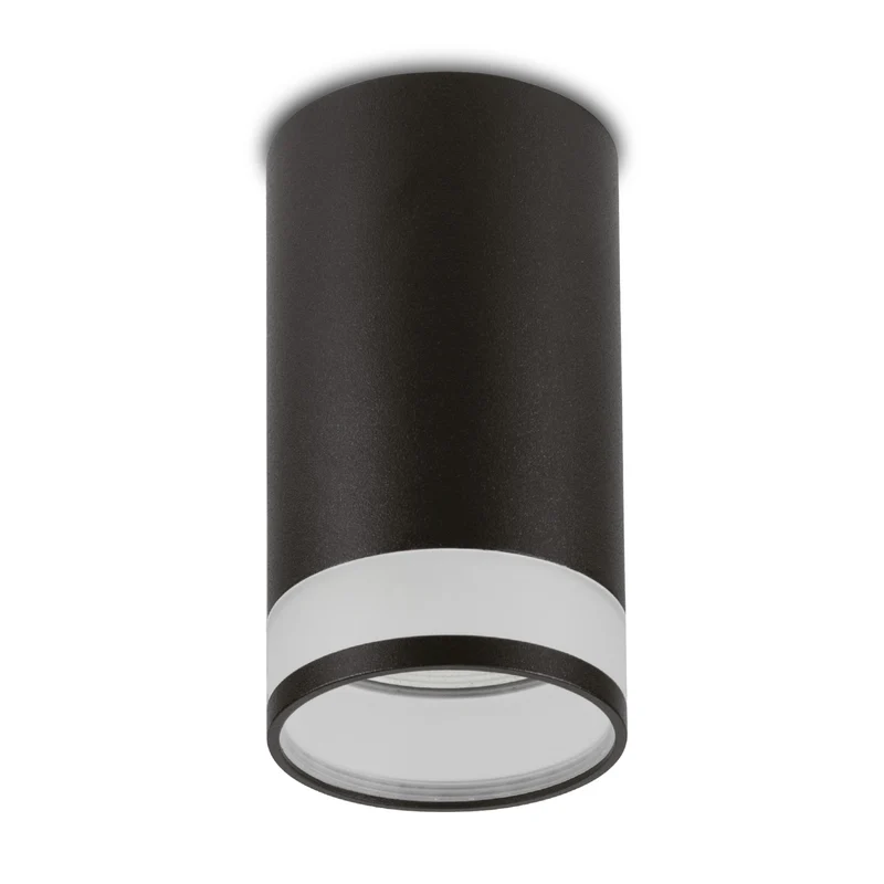 Maclean MCE361 B Luminaria/tubo de superficie, spot, redondo, aluminio, GU10, 55x105mm, negro
