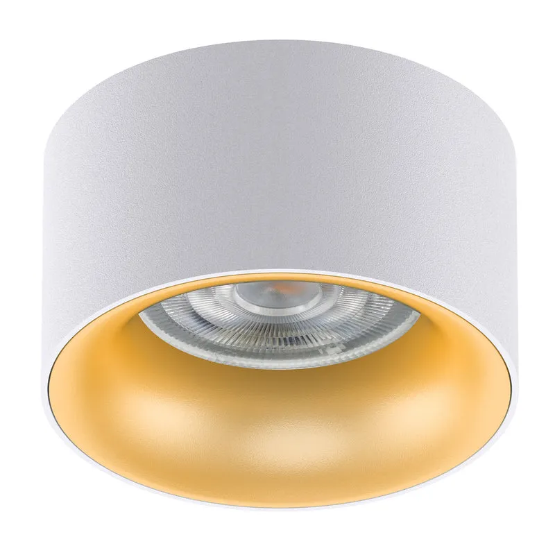 Lámpara empotrada en el techo con casquillo GU5.3 MR16 para bombillas LED y halógenas de hasta 35W 70x40mm Foco empotrado Aluminio Redondo Blanco/Oro reflector