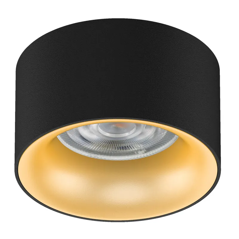 Lámpara empotrada en el techo con casquillo GU5.3 MR16 para bombillas LED y halógenas de hasta 35W 70x40mm Foco empotrado Aluminio Redondo Reflector Negro/Oro