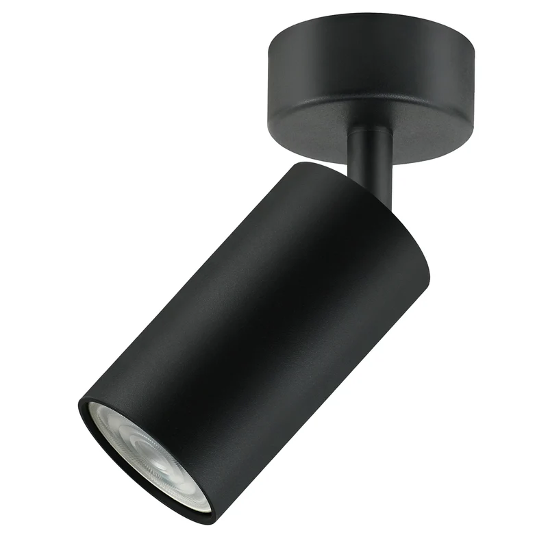 Lámpara de techo/pared Maclean, spot, móvil, aluminio, 1xGU10, 55x100mm, negro mate, MCE451 B