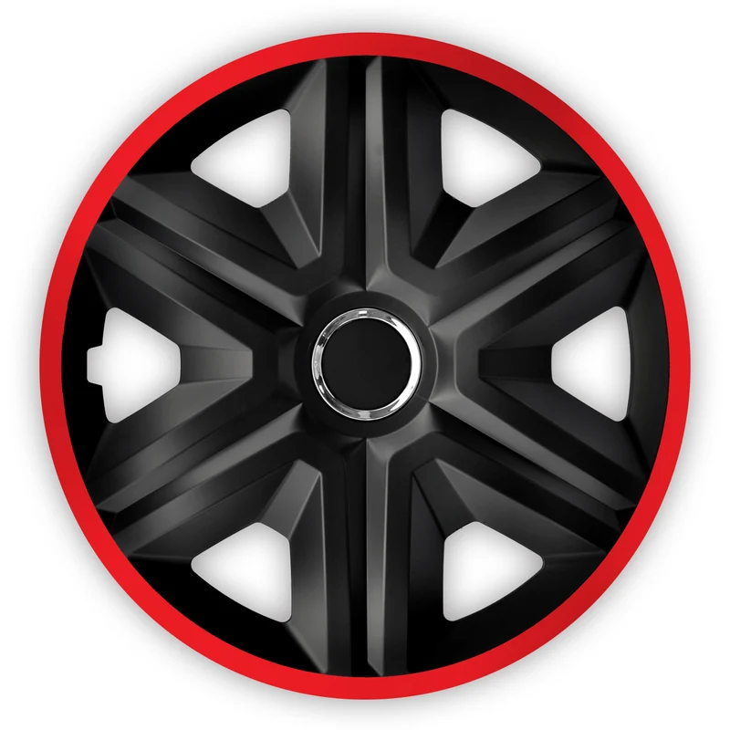 Tapacubos universales 14" NRM FAST LUX rojo 4 piezas