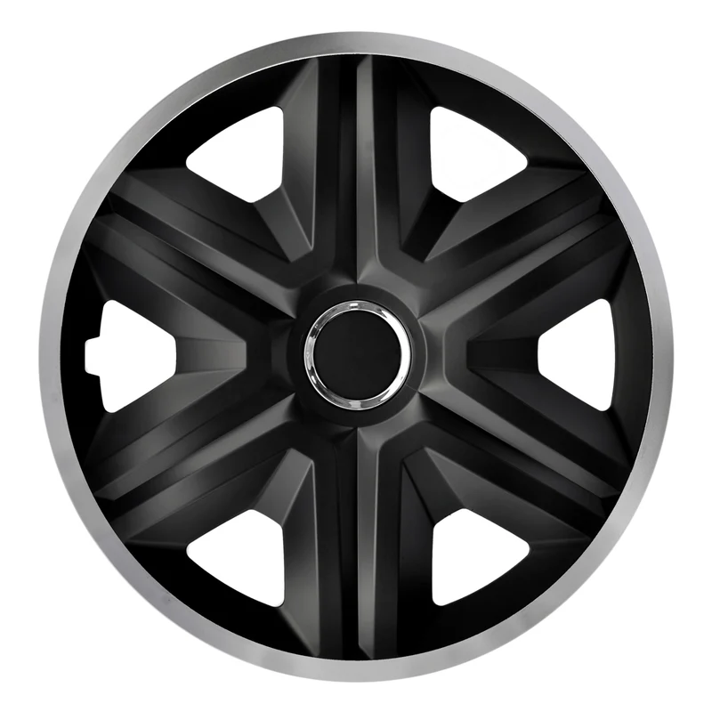 Tapacubos 16 " NRM FAST LUX SILVER plateado-negro 4pcs
