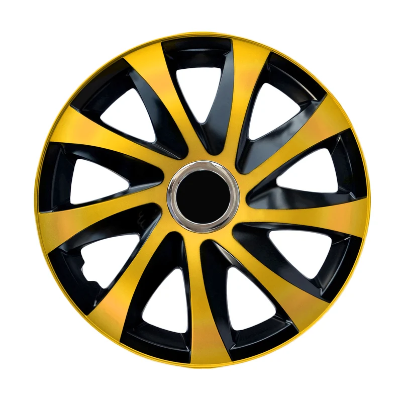 Tapacubos universales 16" DRIFT Extra oro/negro 4 piezas