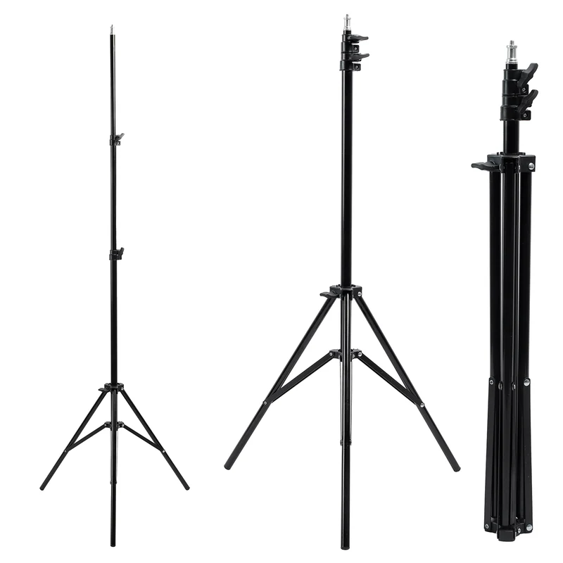 Maclean MC-163 Soporte para anillo de luz de 12 ", Altura ajustable 62-190 cm, Aoporte de iluminación, Soporte de lámpara, Soporte de luz con capacidad de carga hasta 3 kg