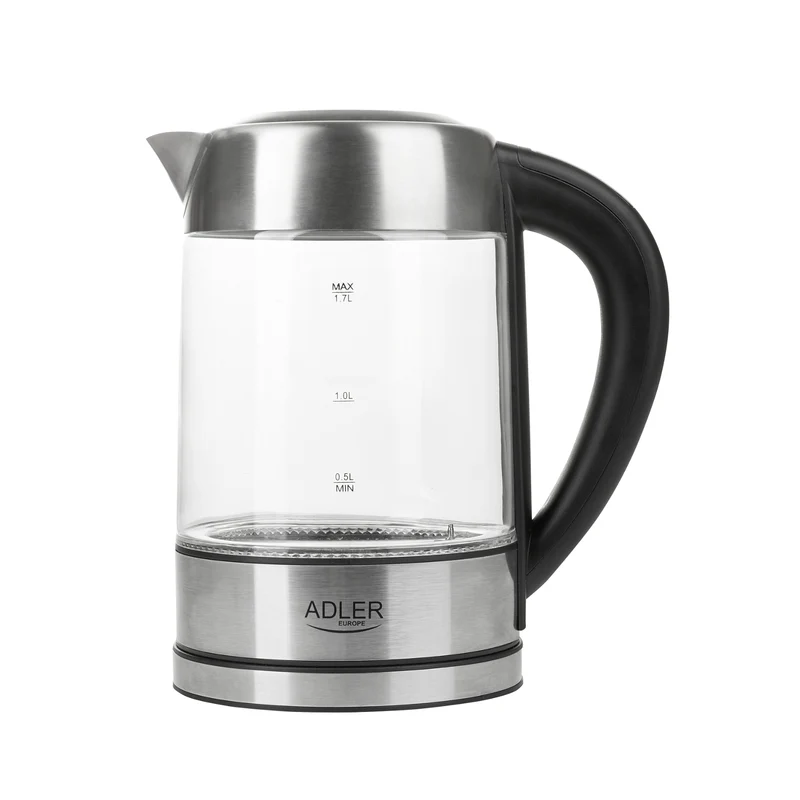 Hervidor de vidrio retroiluminado 1.7L con control de temperatura Adler AD 1247 NUEVO