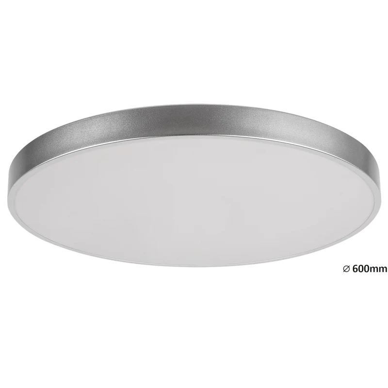 Lámpara de techo Tesia, ind. Ceil.LED 60W, plata,D60cm - plafón de techo