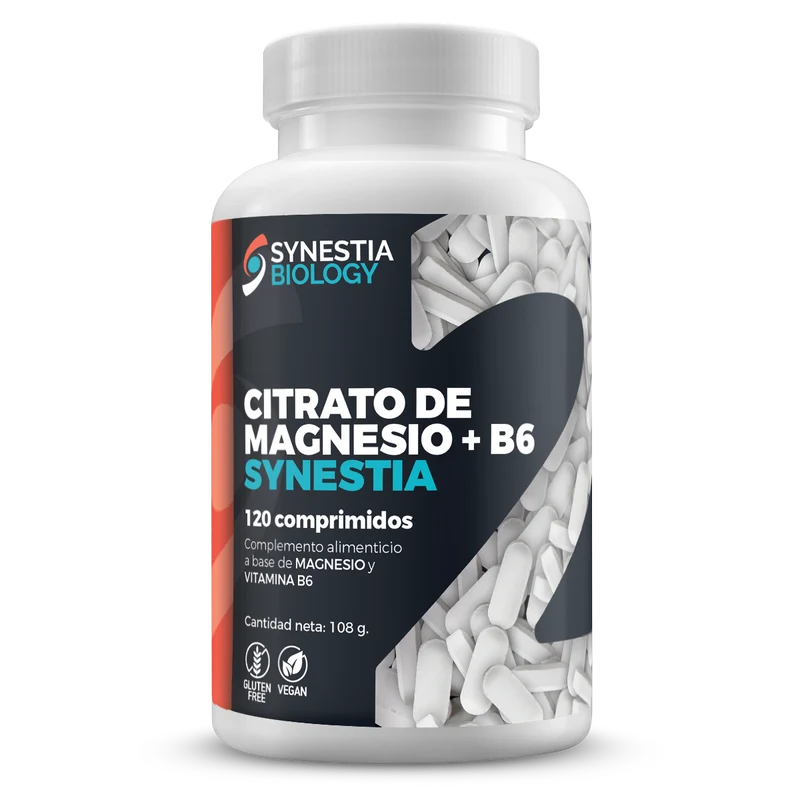 Citrato de Magnesio y B6 · Synestia Biology · 120 comprimidoa