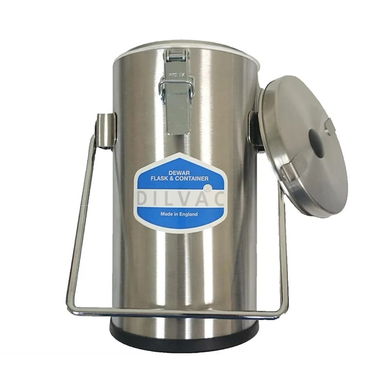 Scilogex® / DILVAC® 4.5lt Stainless Steel Dewar Flask w/Handle & Lid, SS333