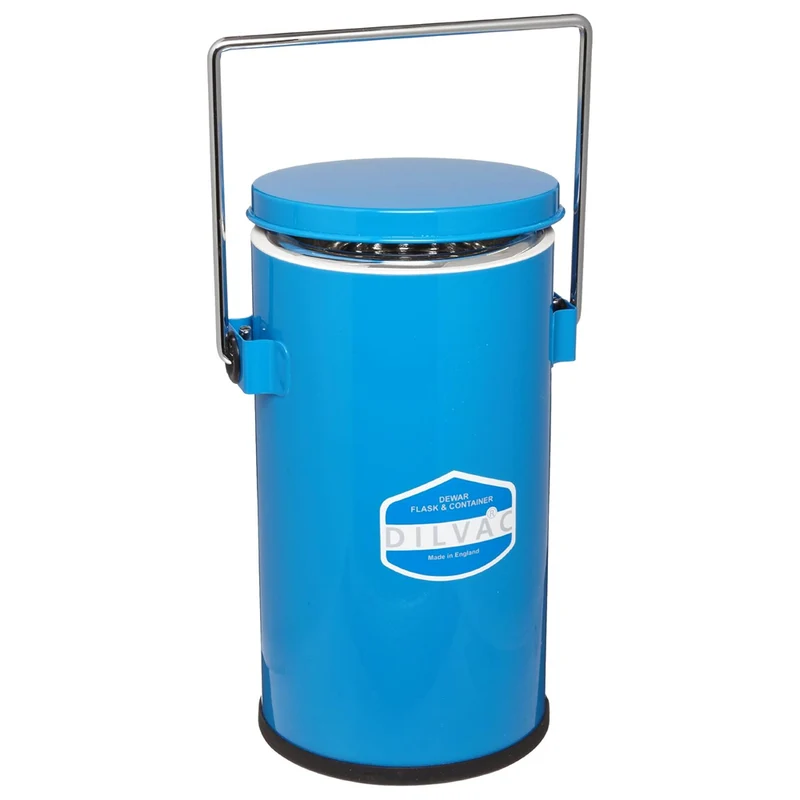 Scilogex® / DILVAC® 2lt Blue Enameled Dewar Flask w/Handle & Lid, MS222
