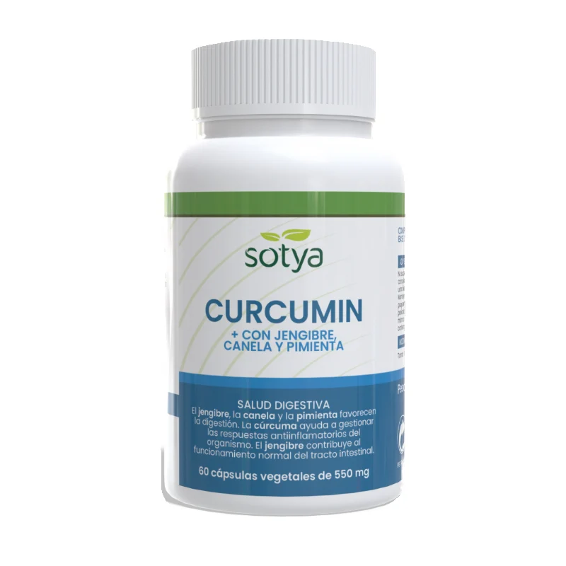 Curcumin con Jengibre, Canela y Pimienta · Sotya · 60 cápsulas