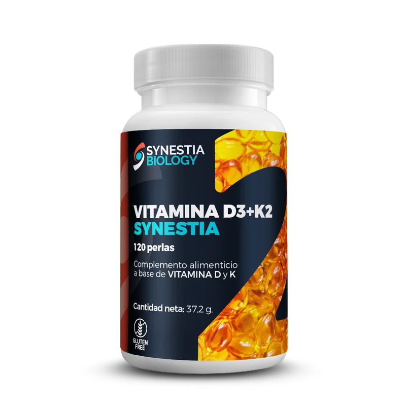 Vitamina D3+K2 · Synestia Biology · 120 perlas