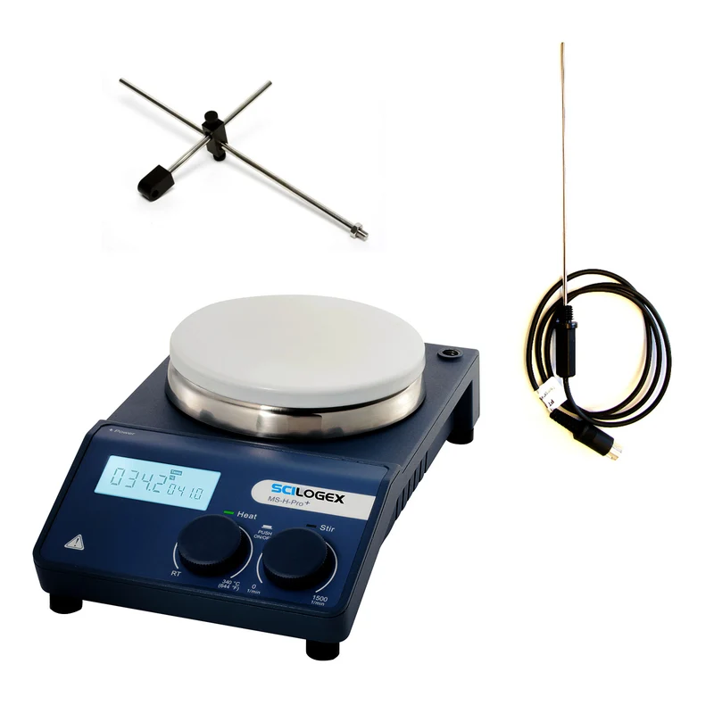 Scilogex® SCI340-Pro™ 5" Dia. Circular Ceramic Top Digital Magnetic Hotplate Stirrer Bundle, 86144201 -B