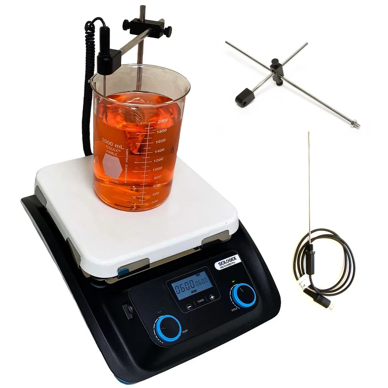 Scilogex® SCI500HS-Pro™ 10" Square Ceramic Top Digital Magnetic Hotplate Stirrer Bundle, Max. Stirring 30L (H2O), 8030132115-B