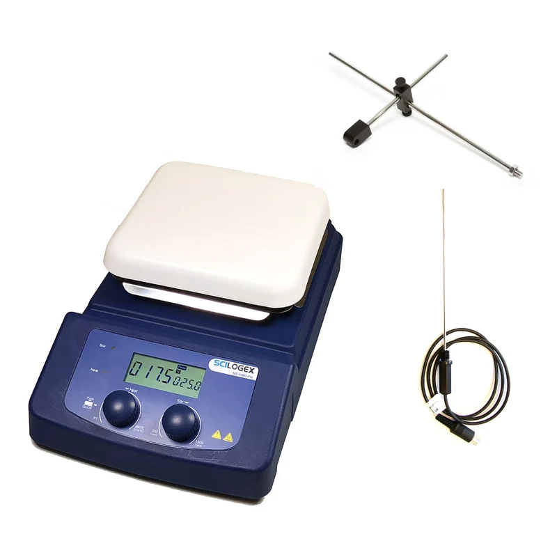 Scilogex® SCI380HS-Pro™ 5.5" Square Ceramic Top Digital Magnetic Hotplate Stirrer Bundle, Max. Stirring 5L (H2O), 803026115-B