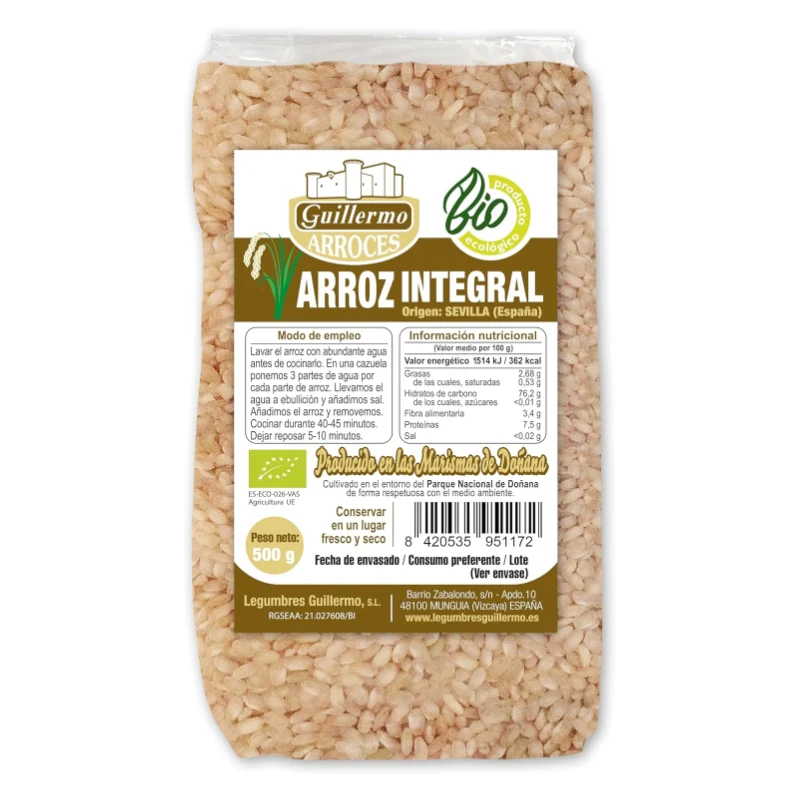 Arroz Integral Bio · Guillermo · 500 gramos