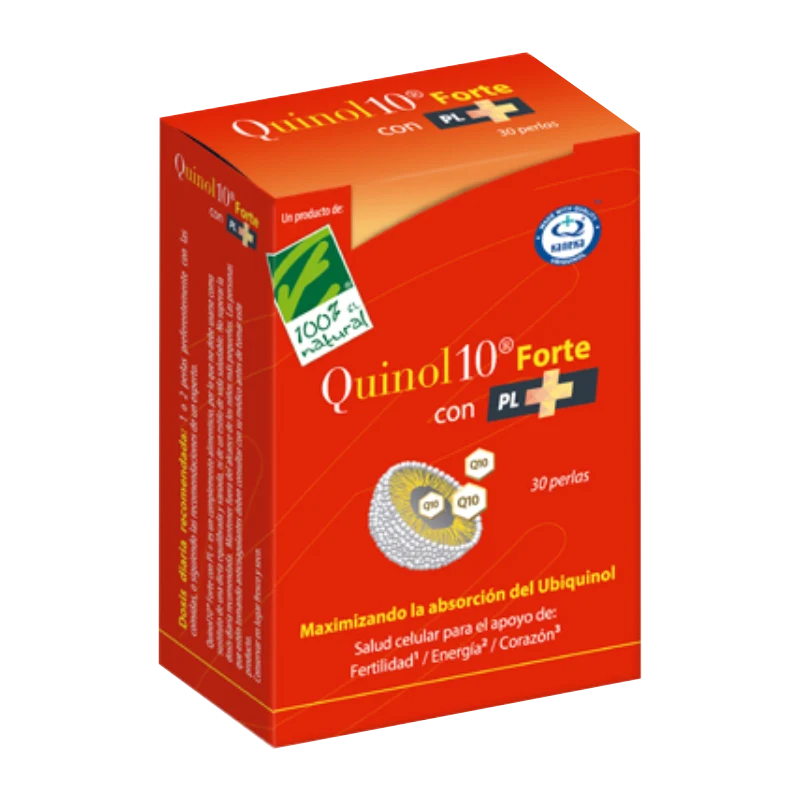 Quinol 10 Forte con PL+ · 100% Natural · 30 perlas