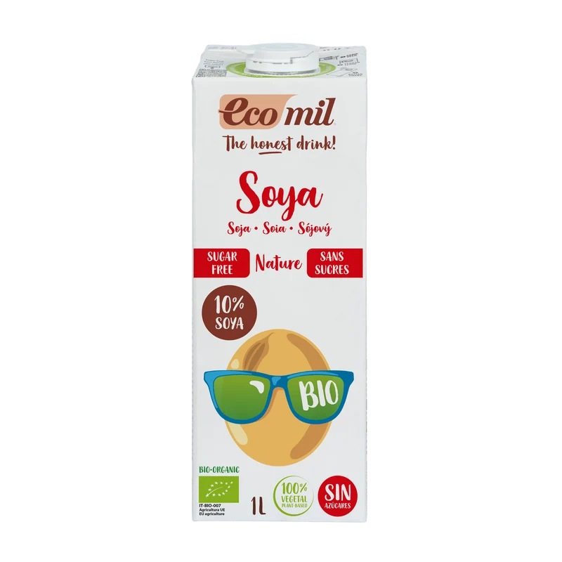 Bebida de Soja Sin Azúcar Bio · Ecomil · 1 litro