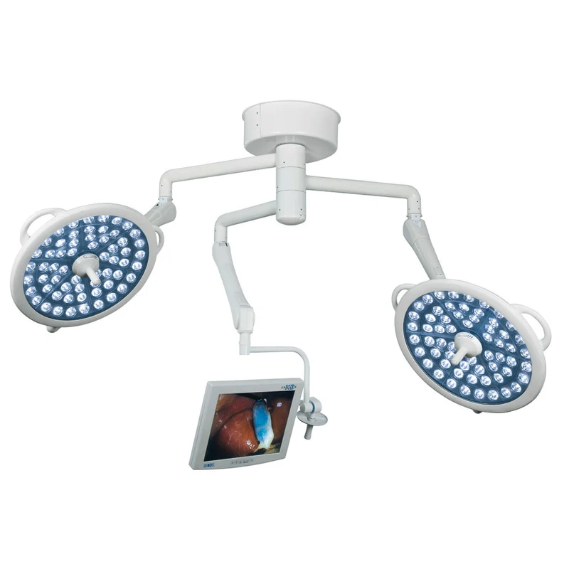 Medical Illumination® SYSTEM TWO Trio Surgical Light, Dual Ceiling Mount w/Monitor Arm, XLDS-S23MA