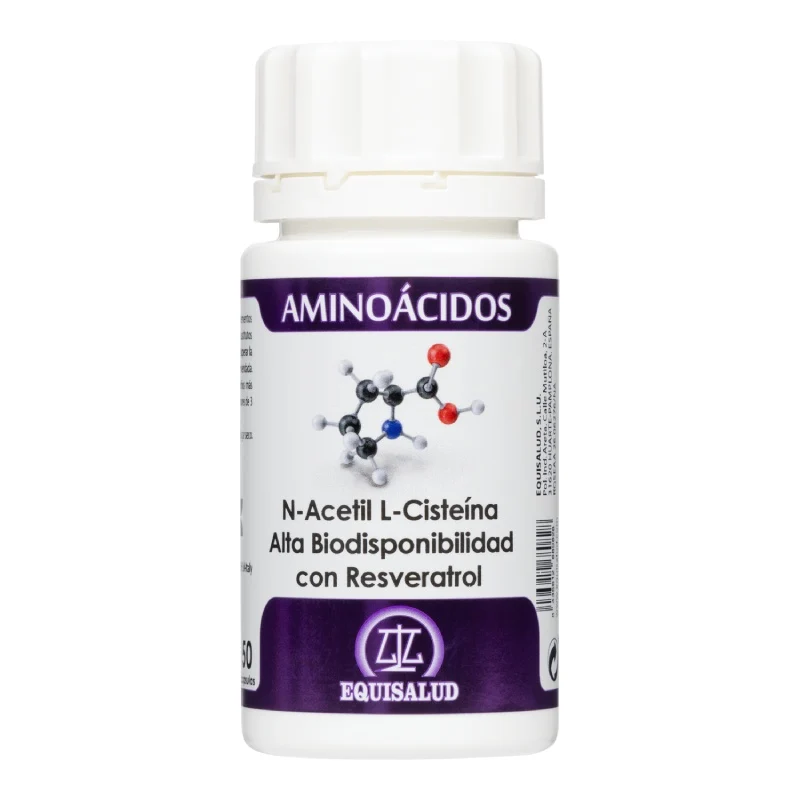 N-Acetil L-Cisteína Alta Biodisponibilidad con Resveratrol · Equisalud · 50 cápsulas