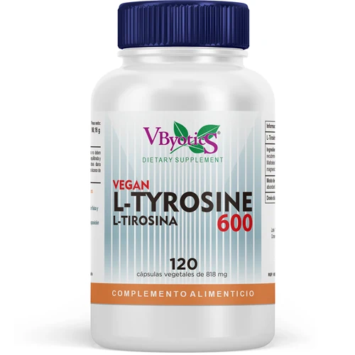 L-Tirosina 600 Vegan · VByotics · 120 cápsulas
